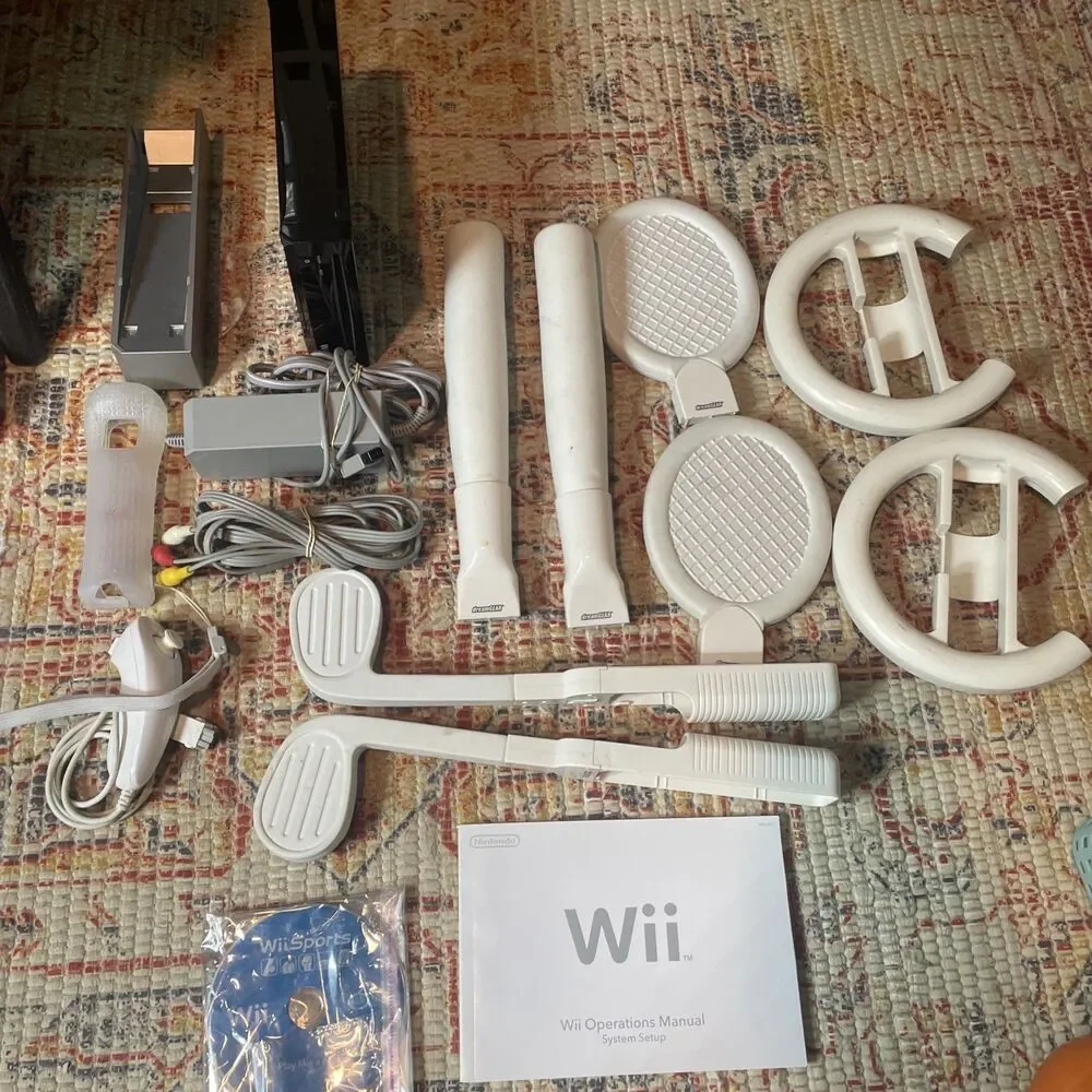 HUGE Nintendo Wii Console Bundle Lot With Wii SPORTS Game! Tested